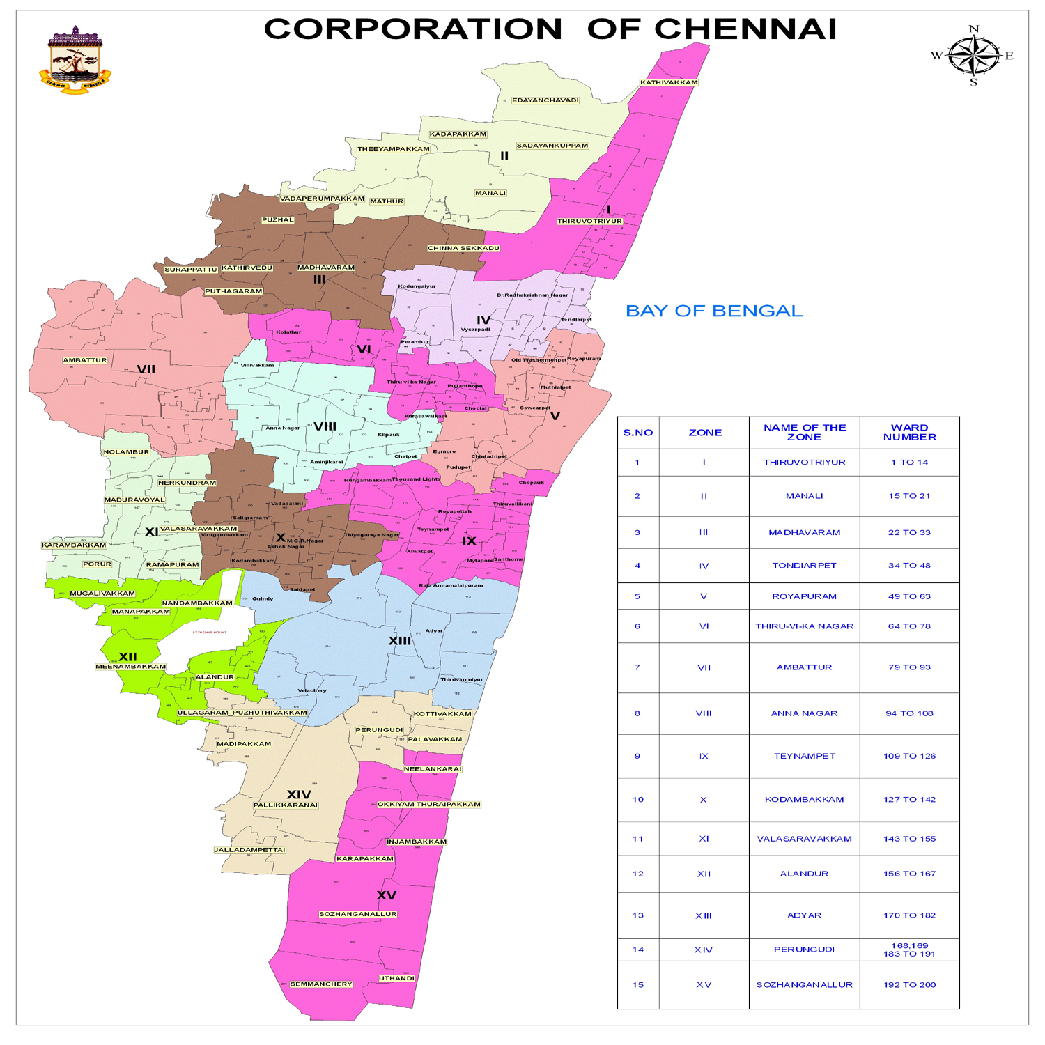 Chennai Corporation Limit Map Geo Map